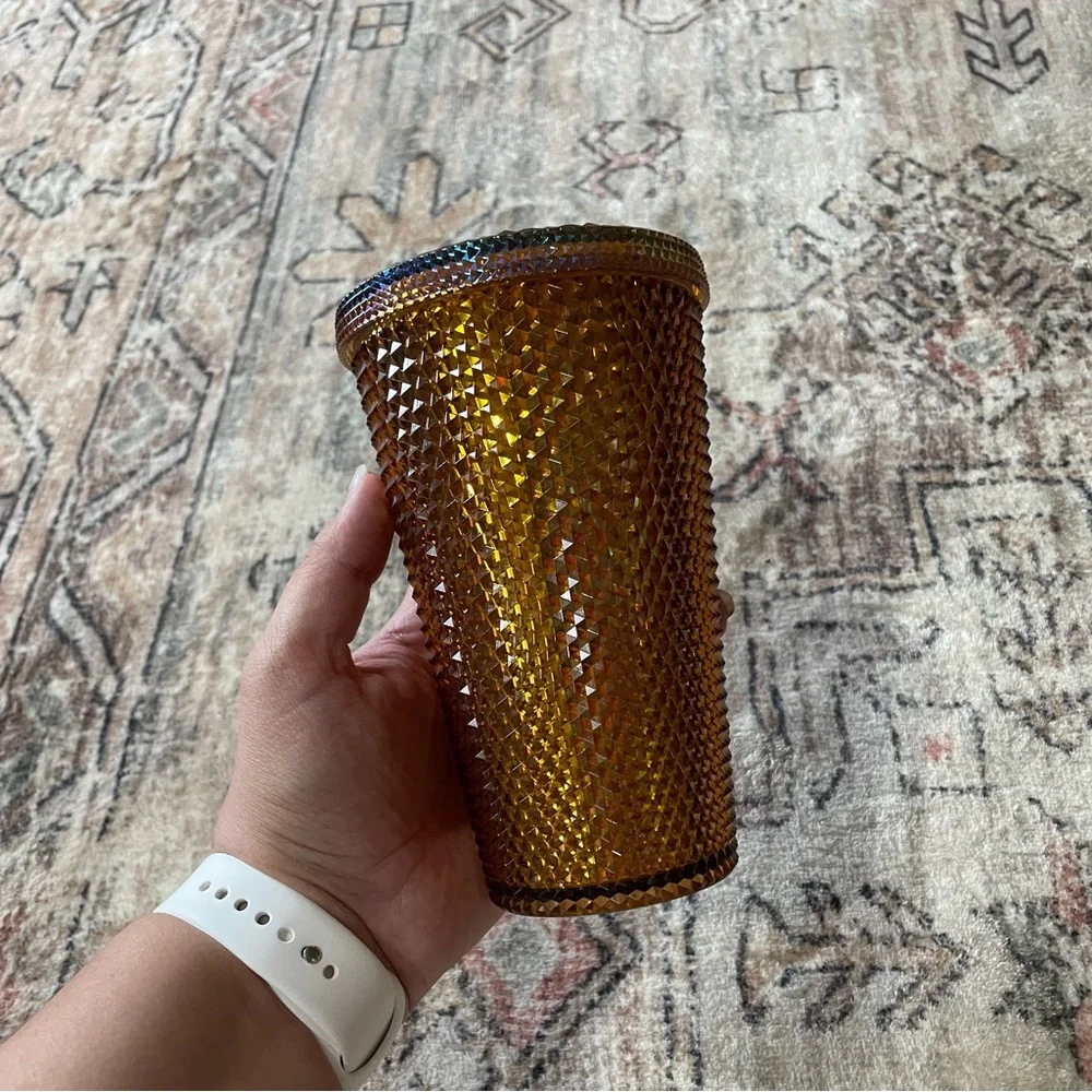 NWT Starbucks Limited Edition 2021 Copper & Gold Studded Iridescent Tumbler 16oz